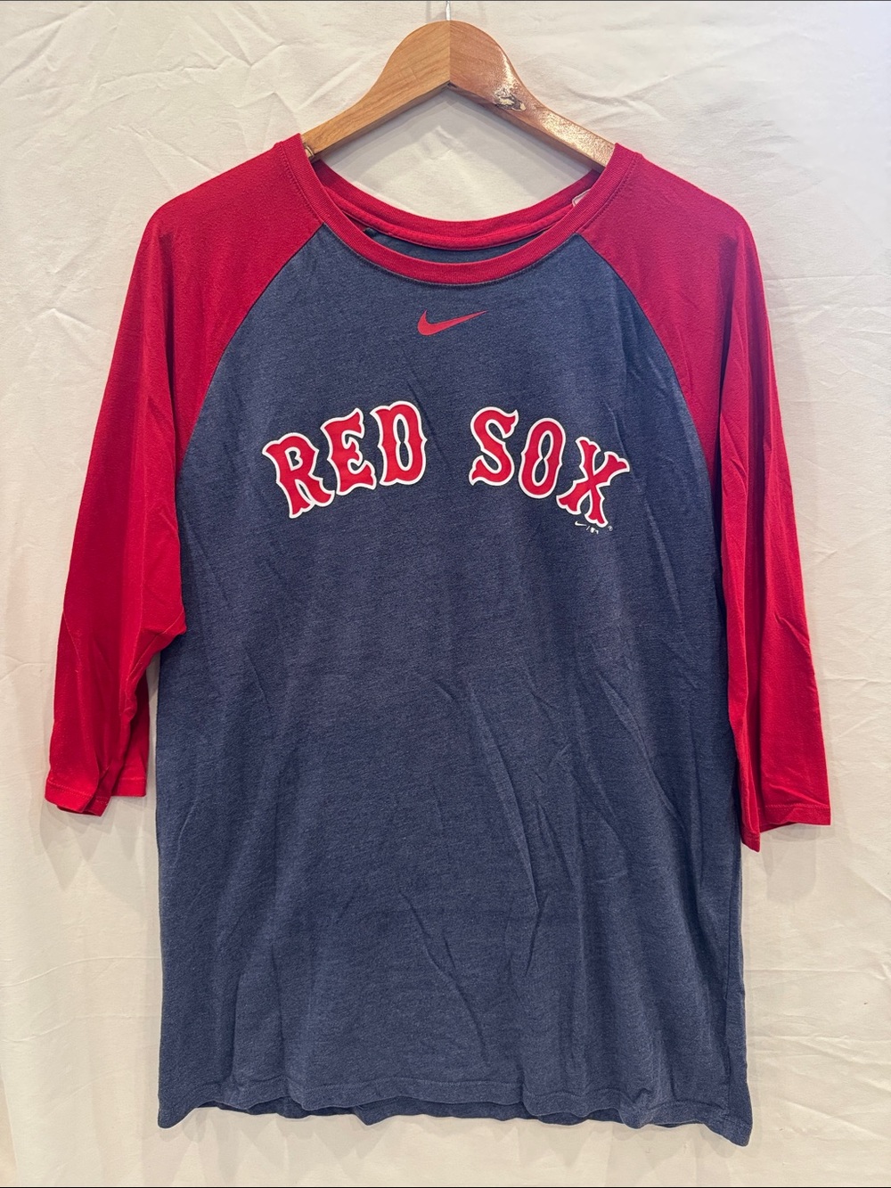 Nike Boston Red Sox Raglan Tee - Navy & Red